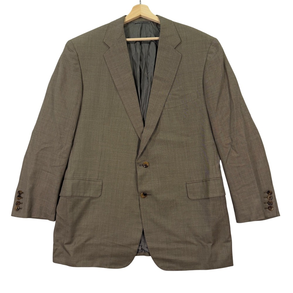 Tom James Bespoke Holland & Sherry Mens 44R Blazer Ventura Wool‎ Silk Sport Coat
